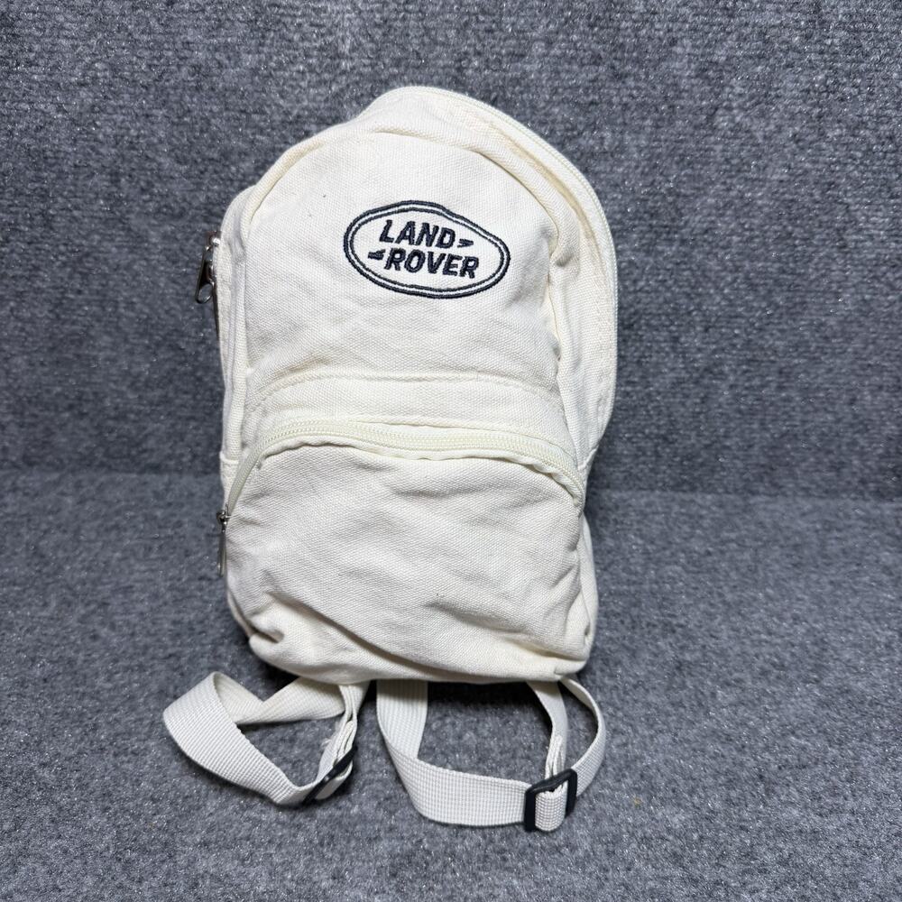 PacSun Land Rover Logo Mini Backpack Cream / White Canvas Color 10” Bag Unisex